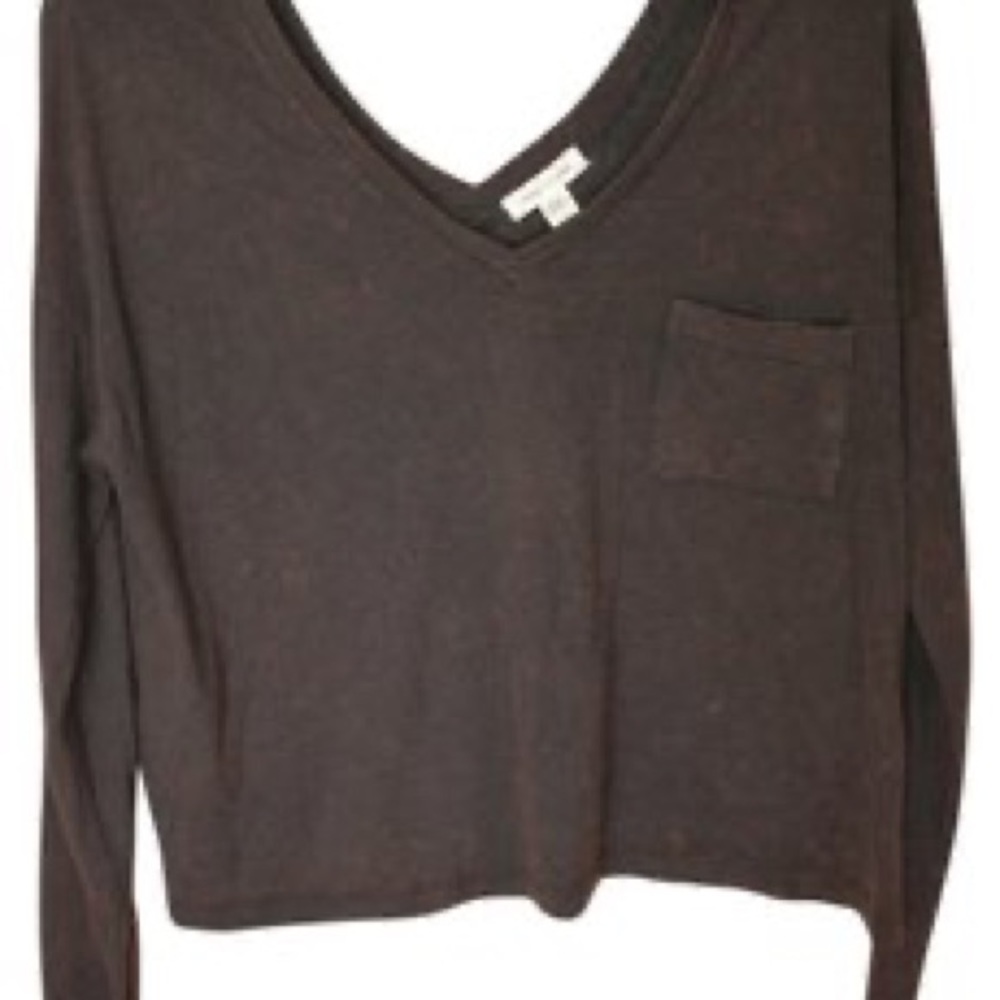 Double v neck silence and noise long sleeve top